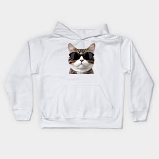 Funny Cat, Cat With Sunglass Kids Hoodie